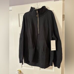 New Lululemon Oversized Scuba Funnel Neck Half Zip XL/XXL NWT Black/Gold